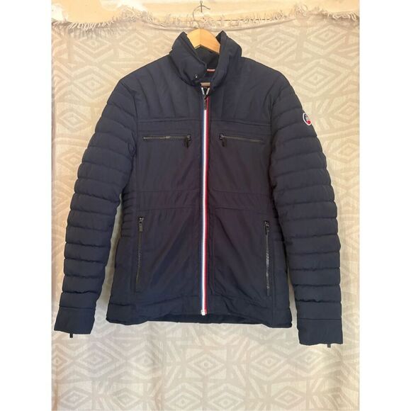 Fusalp Apres-Ski 1952 Puffer Jacket Quilted Coat‎ Navy Blue Full Zip Menswear - Picture 1 of 12